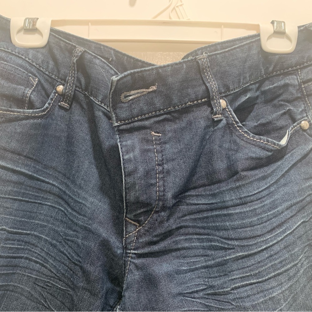2/$5 Express Women's Deep Indigo Straight Leg Jeans - Picture 3 of 4